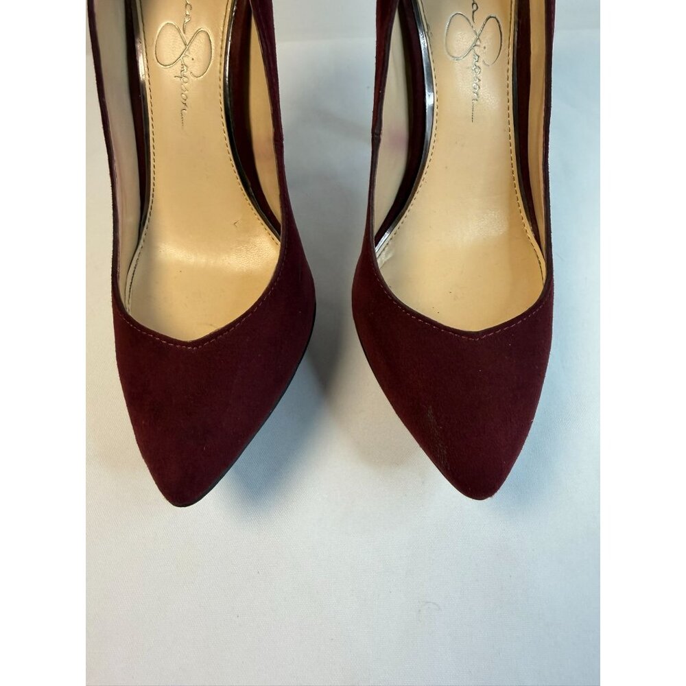 Jessica Simpson Venisse Womens Size 7.5M Burgundy Suede Platform Stiletto Heels - Picture 2 of 16